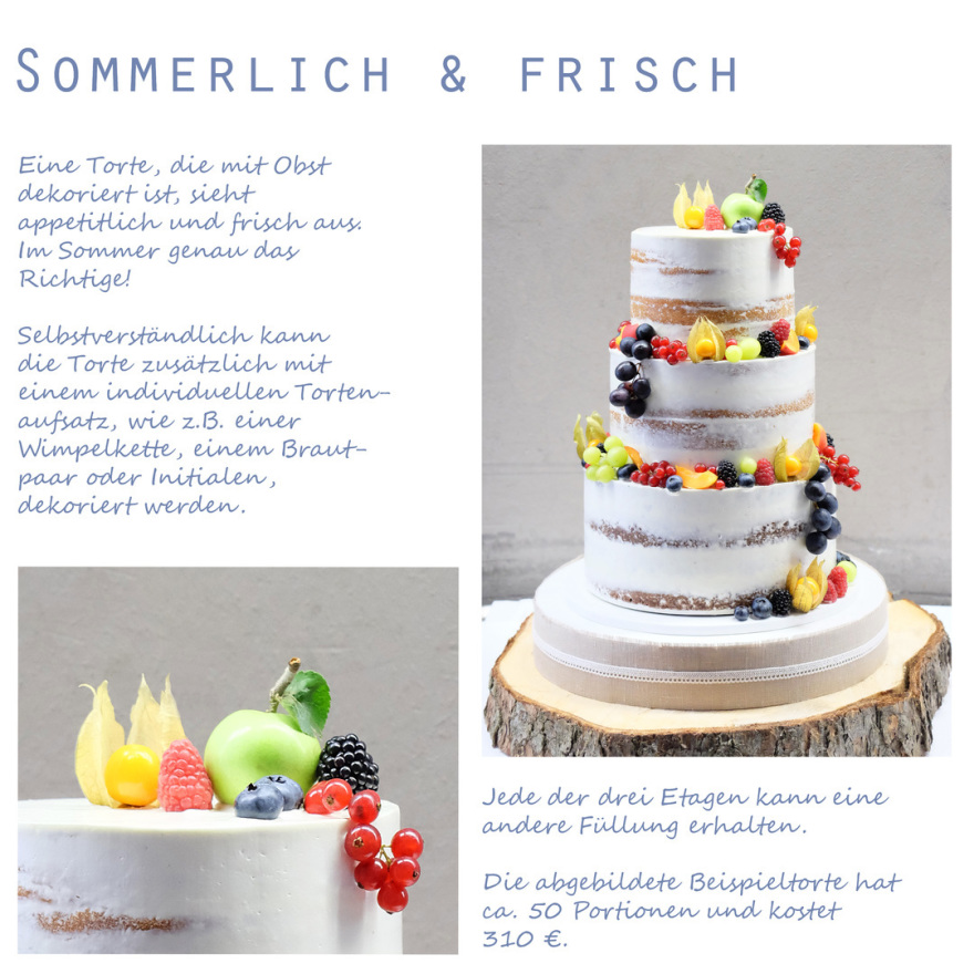 Naked Cake mit Früchten Fruits summer cake